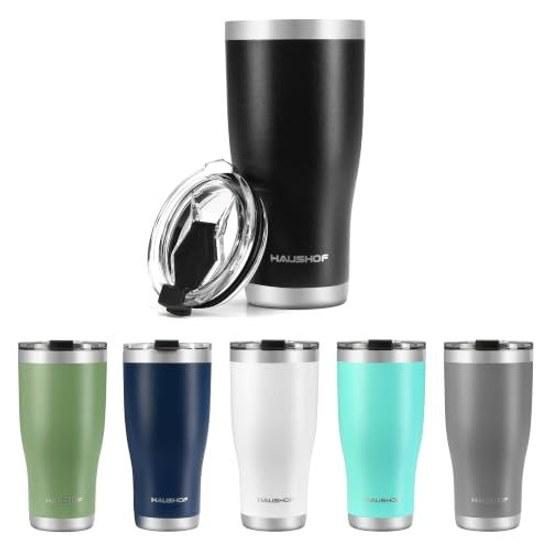 HAUSHOF Vacuum Insulated Tumbler Stainless Steel Lid 600ml Car Coffee Cup Water Bottle Mug Convenience Store