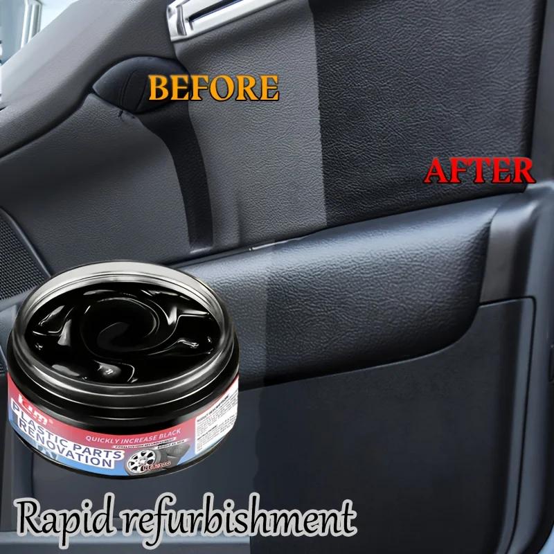 Plastic Renovate Wax - Blackening & Brightening Agent for Car Interiors & Exteriors, Tire Repair & Maintenance Cream, Rubber