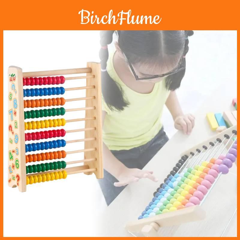 Wooden Childrens Early Education Abacus Frame With Tenlevel Counting For Math Learning And Skill Development