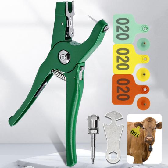 

Бирки для вух великої рогатої худоби Номери від 001 до 100 Пластикова бирка для худоби Інструмент для кріплення вушних бирок для корів, кіз, овець, свиней темно-помаранчевий колір