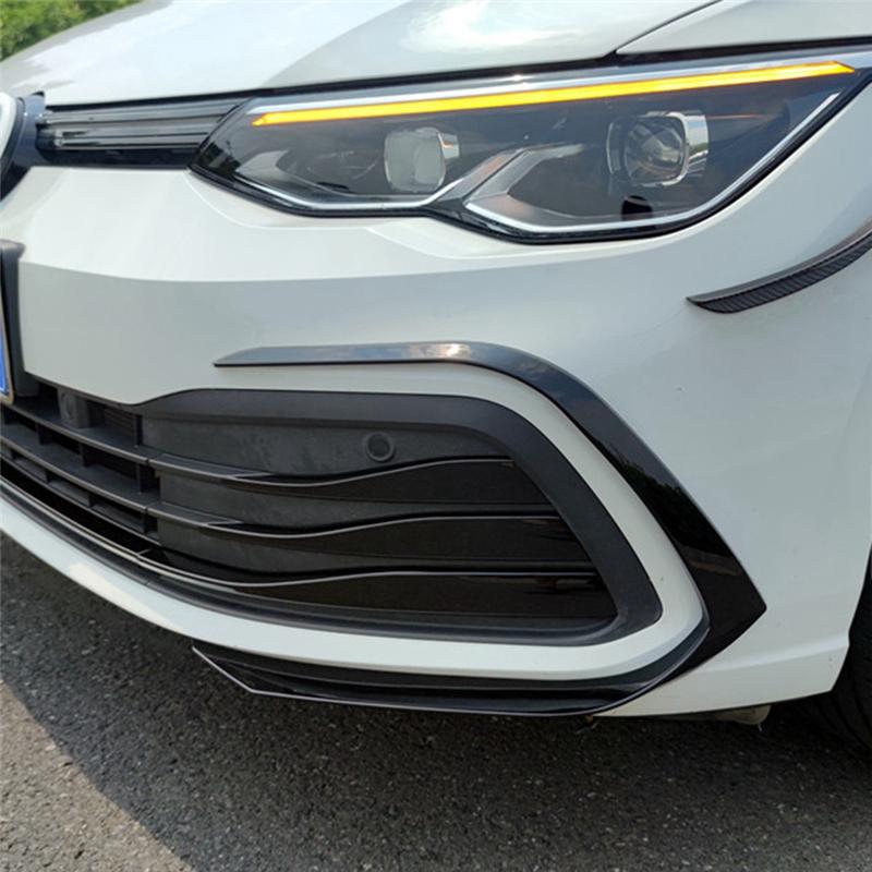 For VW Golf 8 Mk8 2021 2022 Car Front Grille Grill Moulding Strips Fog Light Cover Trim Abs Automotive Modification Accessories