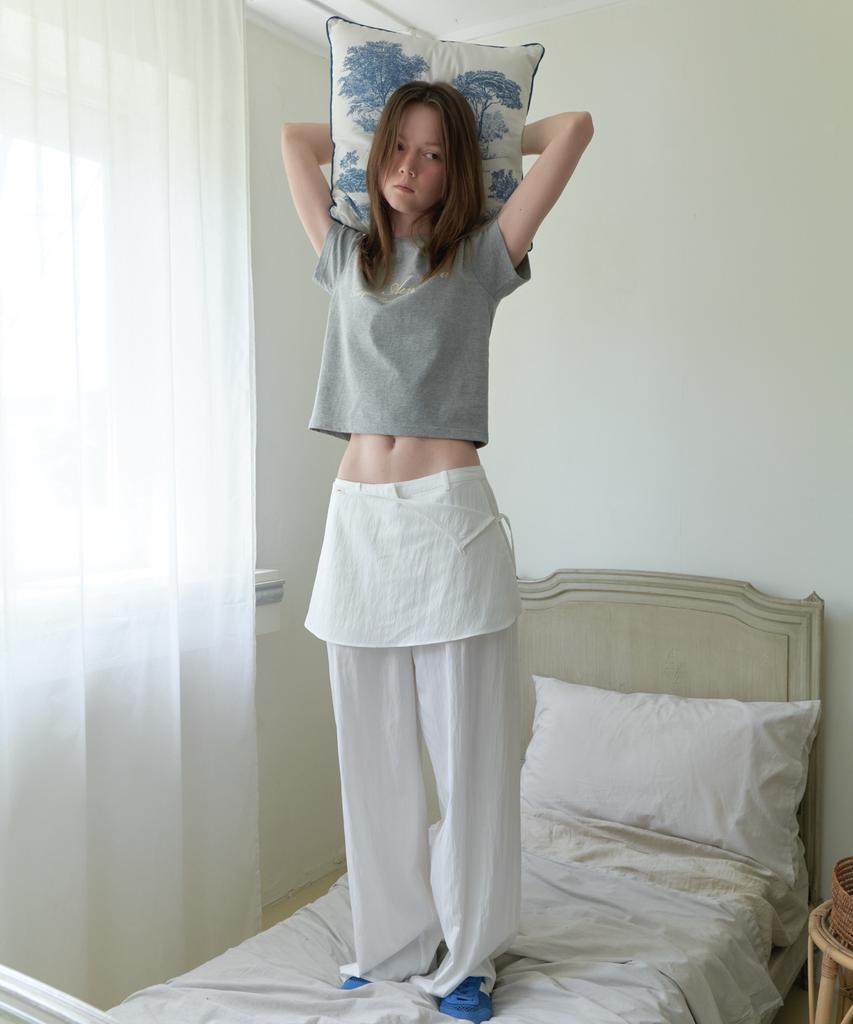 Aente Sheer Wide Pants- Ivory