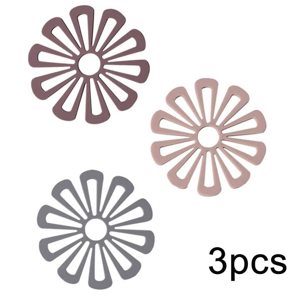 1/3pcs Insulated Tray Mat Waterproof Aanti Slip Flower Coasters Household Dishes Flower Shape Non-slip Cup Coaster