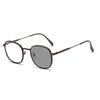 Advanced Photochromic Round Metal Frame Myopia Glasses Elegant Eye Protection Anti Blue Light 0 To -4 0
