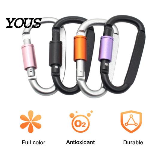 Aluminium Karabiner 4 Stück Heavy Duty Clip, Legierung Outdoor Schlüsselanhänger Karabiner, D-förmige Metallhaken Schnalle für Wasserflasche, Schlüssel, Rucksack