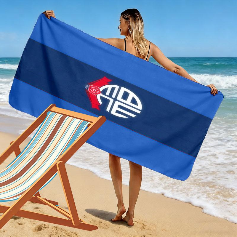 Bolton poster Beach Towel, Large Soft Quick Dry Towel for Beach Camping Swimming