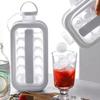 Isbitsform med förseglat lock Isförvaringsbehållare BPA-fri Silikon Sfärisk Ismaskin Långsamt Smältande Lätt att Ta Loss Stapelbar Isklotbricka för Whiskey
