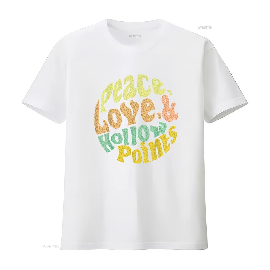 Mens Peace Love And Hollow Points T Shirt Black X Large Vintage Washed Slightly Versatile Stylish Homme Designer Clothes