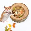 Good-Pet Hamster Wooden Food Bowl Hamster Squirrel Food Bowl Log Gnawing For Small Animals Food Bowls Durable Easy To Use