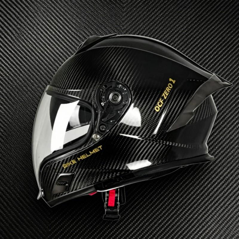 Ultra-Light Carbon Fiber Kevlar Full Face Motorcycle Helmet With Flip-Up Visor Daily Commute Medium