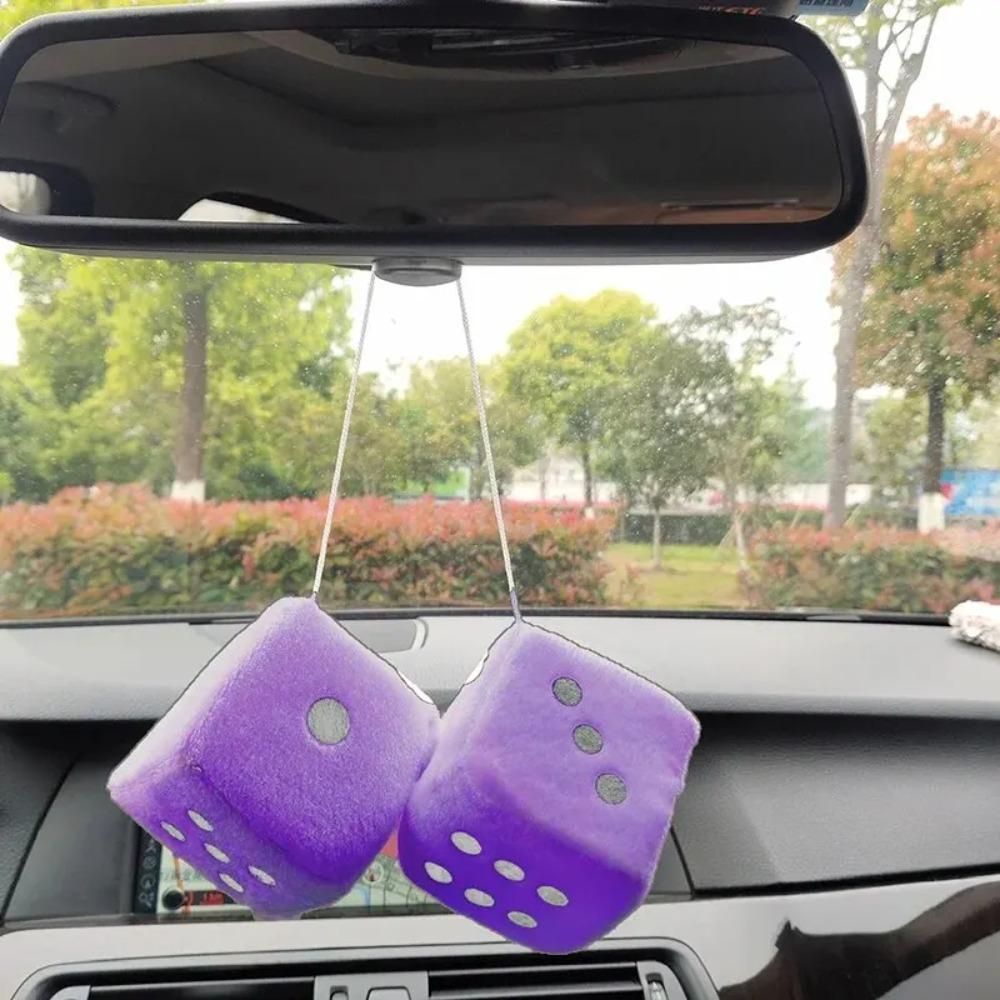 Six-Color Number Car Pendant Plush Dice Simulation Puzzle Color Points Sponge Square Dice for Gaming And Car Decor