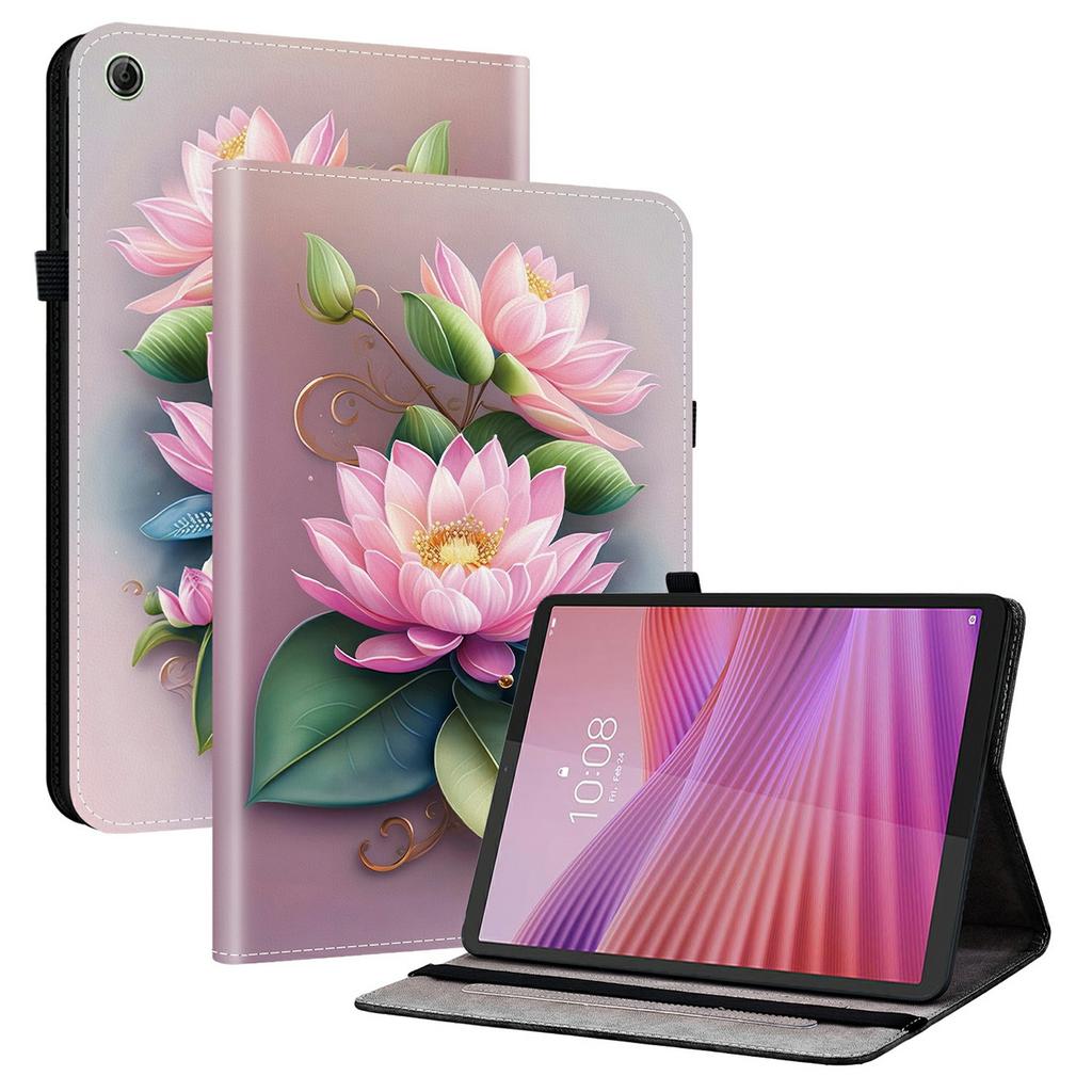 For Lenovo Tab K9 Leather Case Pattern Printed Stand Tablet Cover with Card Slots