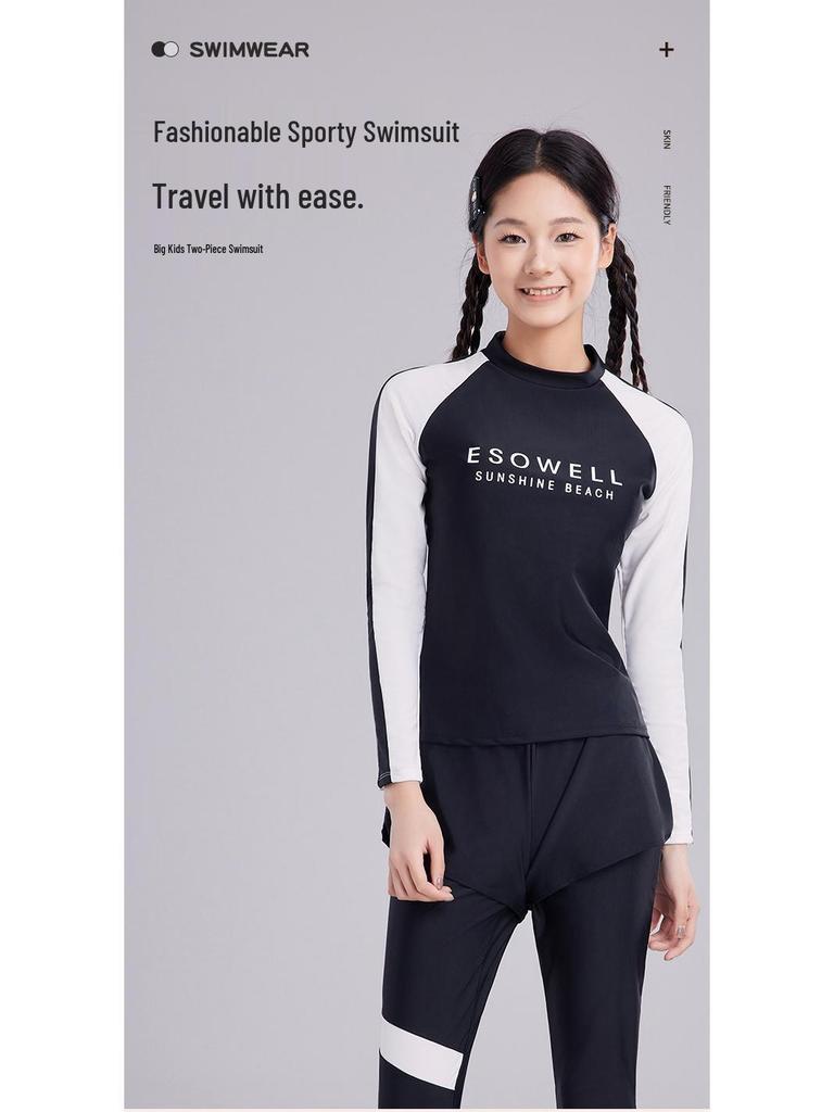 2025 Dreiteiliges Badeanzug-Set für Mädchen für Teenager - Geteiltes Design für mittlere und große Kinder