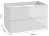 Wall-hung Bathroom Cabinet 100x50cm Set with Countertop and Round Washbasin White Modus