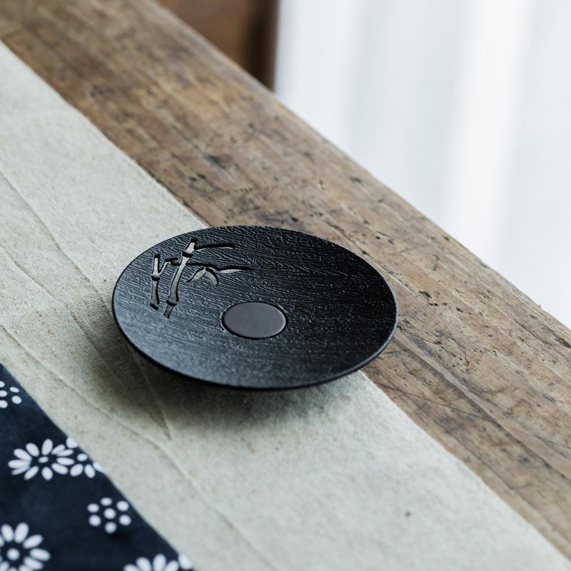 Black Ebony Coasters Wooden Coaster Original Japanese Cup Holders Drink Coaster Tea Ceremony Accessories Kungfu Tea Set Mat Home