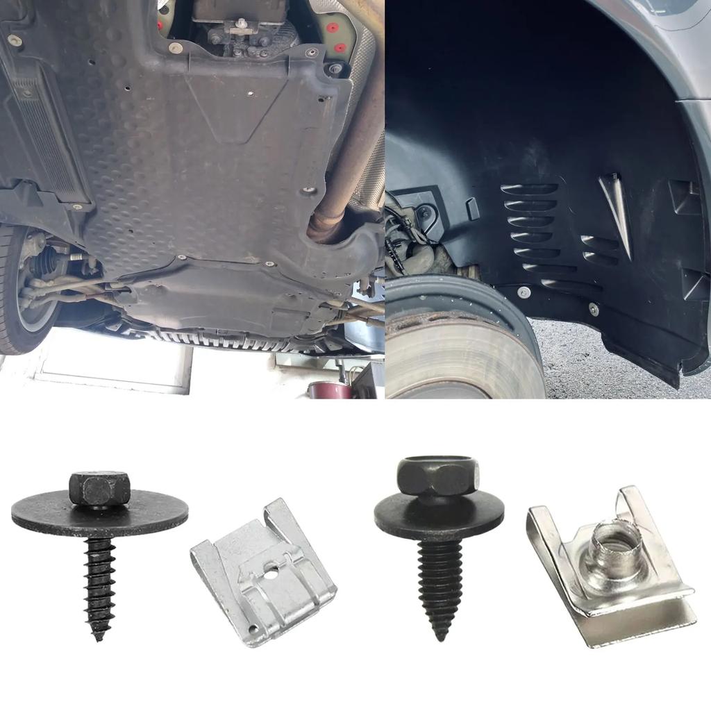 24Pcs Car Engine Undertray Fixing Clips Screws Under Cover Rivet Fasteners For Mercedes G S E C Class W203 W204 SL GL GLC