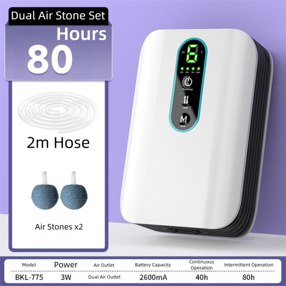 Single/Double Hole Fish Tank Air Pump Dual-Purpose Portable Air Pump  Household Use