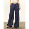 American Retro Thin Blue Plaid Casual Pants Women's Summer New Low-rise Loose Wide-leg Pants