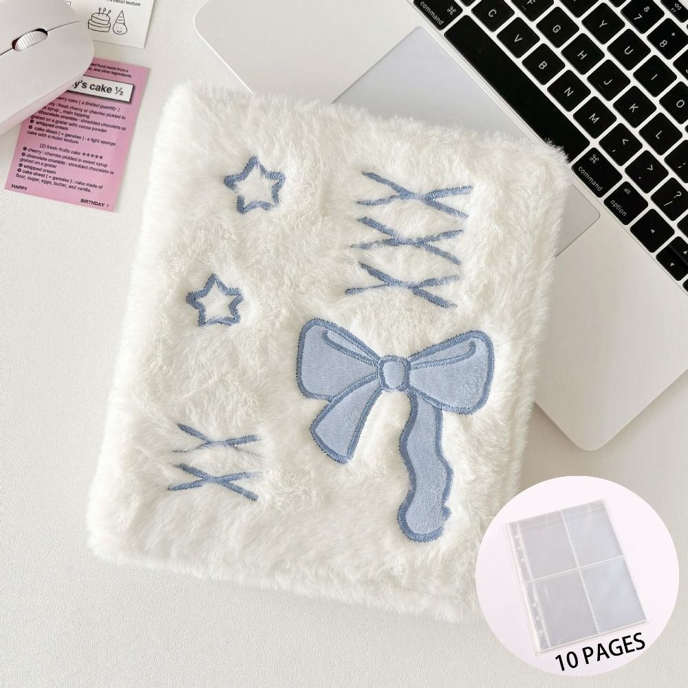 Korean Style Chasing Idol Photo Album Balletcore Bow Card Binder Plush Photocard Holder  Protecting