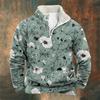 Men's British Autumn 2025 Stand Collar Arctic Fleece Half-Zip Hoodie with 3D Print