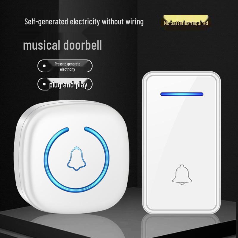 Battery-Free Wireless Doorbell with Long-Range AC, Digital Music, and Elderly Caller Alert