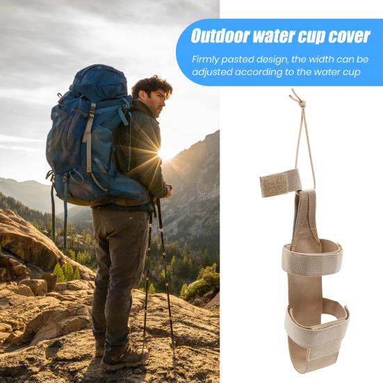Outdoor Water Bottle Holder Sleeve with Adjustable Strap Portable Anti-fall Water Cup Protective Sleeve Tactical Belt Carrier for Camping