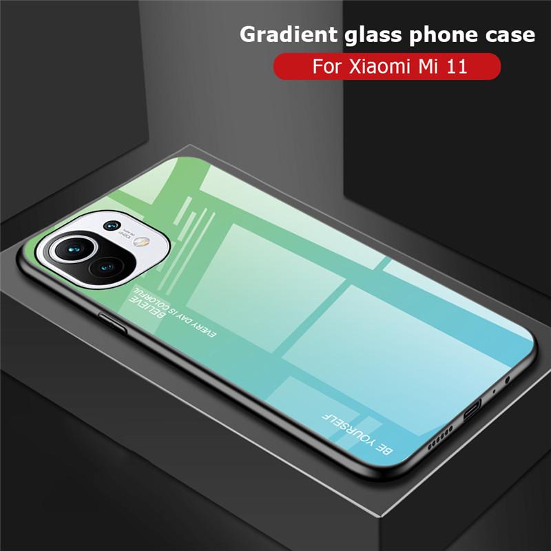 

Чехол для Xiaomi 11 13, защитный чехол из закаленного стекла для Xiaomi Mi 11 Ultra 11 Lite 5g ne 12 12x 12T 11T Pro, роскошный чехол For Mi 11 Lite 5G NE зелёный/синий