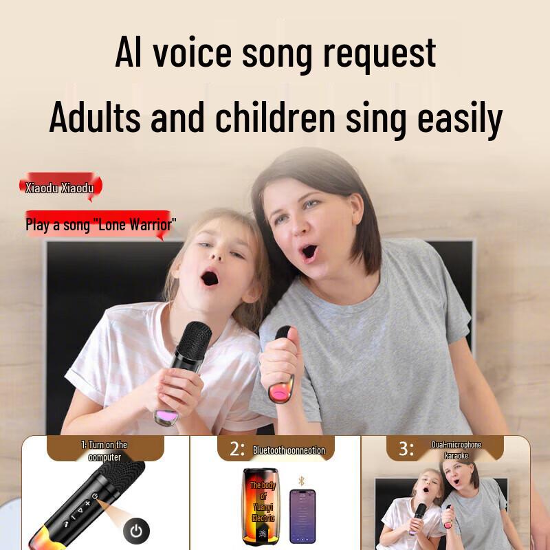 Newman K19 All-in-One Karaoke Microphone Speaker CN Plug (adapter Included)