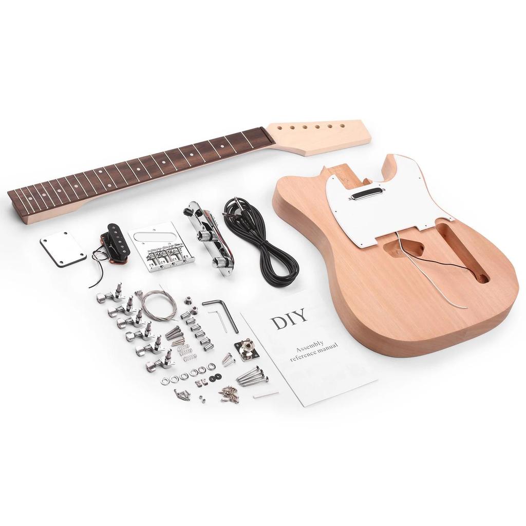 DIY Electric Guitar Kit: Semi-finished Rock Musical Instrument with Body and Neck.