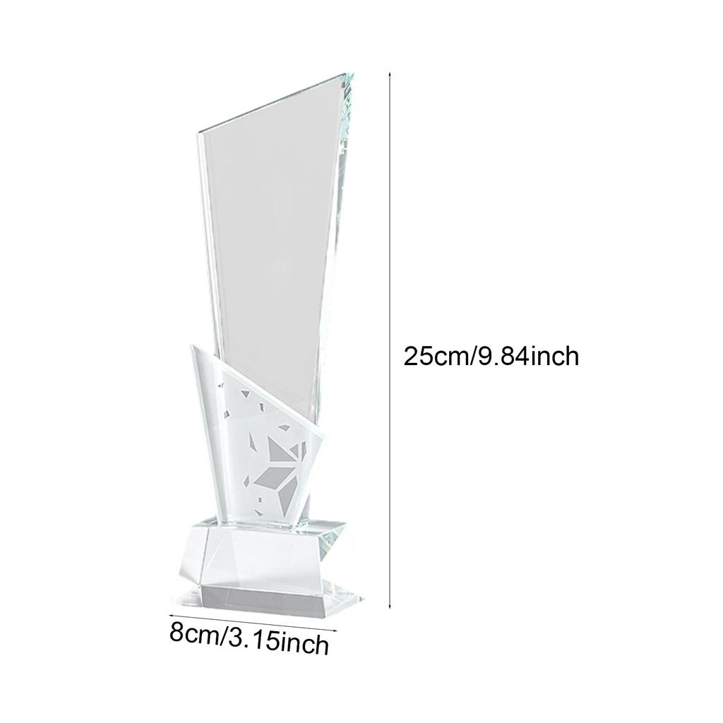 Customized Glass Award Trophy Commemorative Honor Sandblasting Carving for Office Home Decor Annual Ceremony Corporate Events