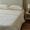 Japanese Style 3-Piece Quilt Set, Lightweight Breathable Cotton Linen Bedding, Vintage Solid Color Boho Bedspread, Home Decor