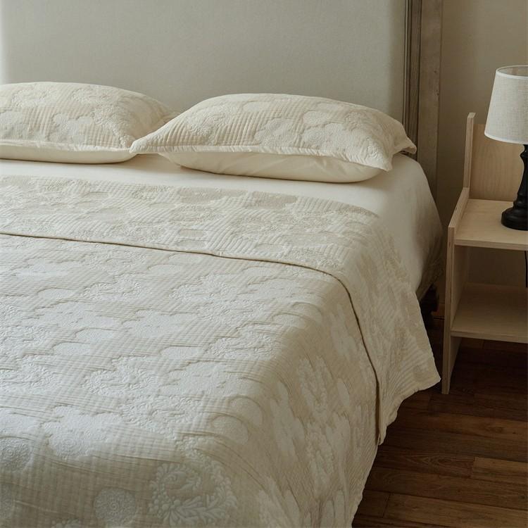 Japanese Style 3-Piece Quilt Set, Lightweight Breathable Cotton Linen Bedding, Vintage Solid Color Boho Bedspread, Home Decor
