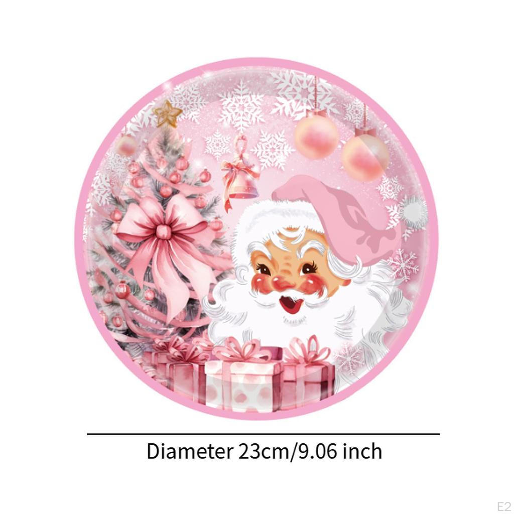 16 Stück Weihnachtsdekorationsplatten Rosa Zubehör Geschirr für Babyparty 7 Zoll