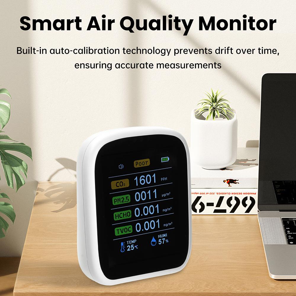 Professional 8 In 1 WIFI Air Quality Monitor CO2 HCHO TVOC PM1.0 PM2.5 PM10 Tester Temperature Humidity Meter Carbon Dioxide Multifunctional Detector