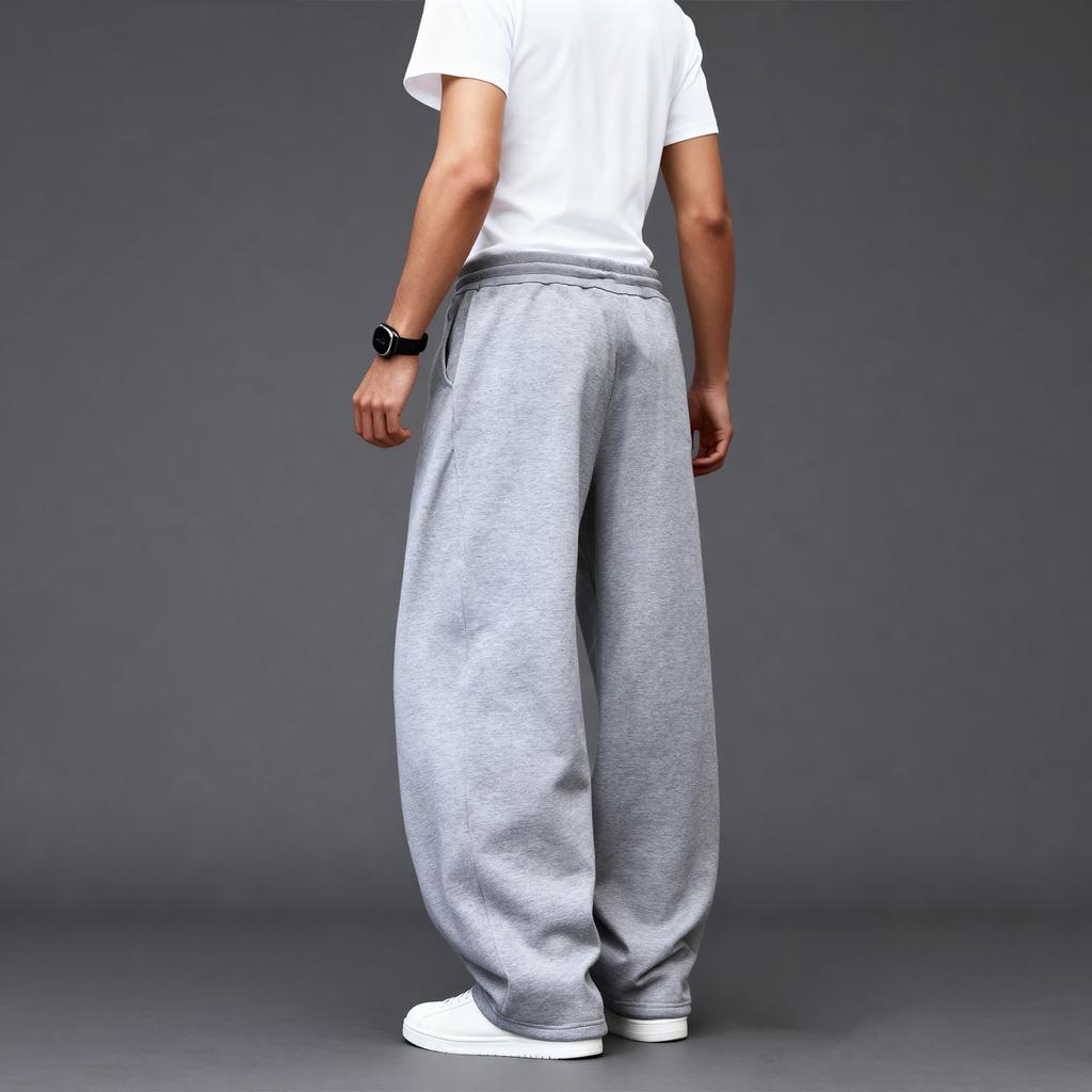 Pánské volné ležérní tepláky Elastický pas Stahovací šňůrka Sportovní kalhoty