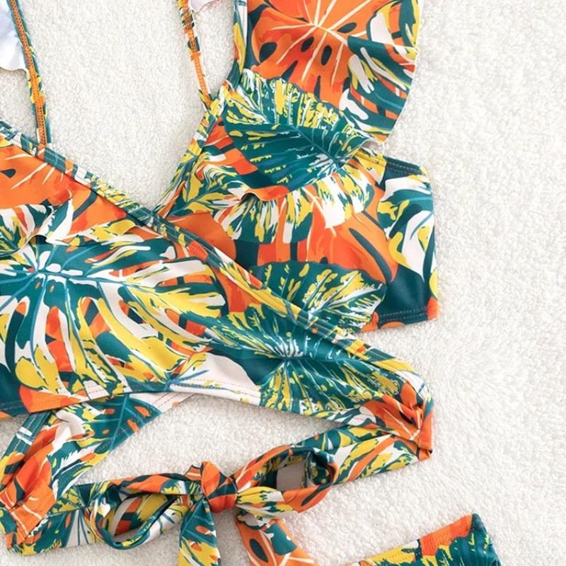 New Women Print Summer Push Up Swimwear High Waist Bikini Set Bathing Suit Beachwear Female Holiday Swimsuit Swimming