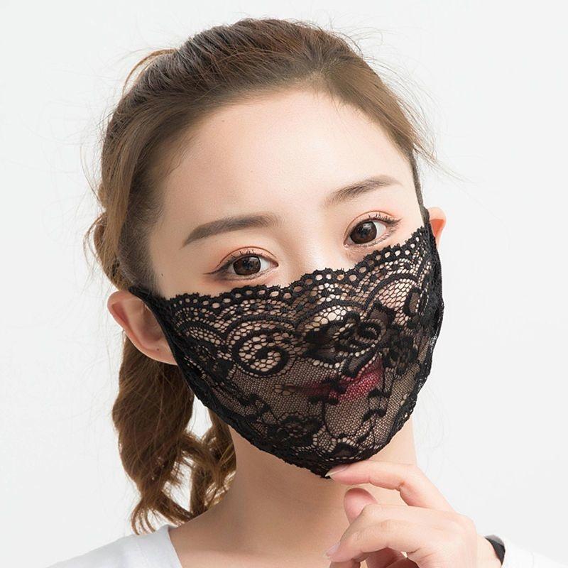 Lace Anti-Uv Sunscreen Mask Breathable Ear Cord Face Cover Scarf Hanging Ear Dust-Proof Scarves Mask Summer Dust-Proof Veil