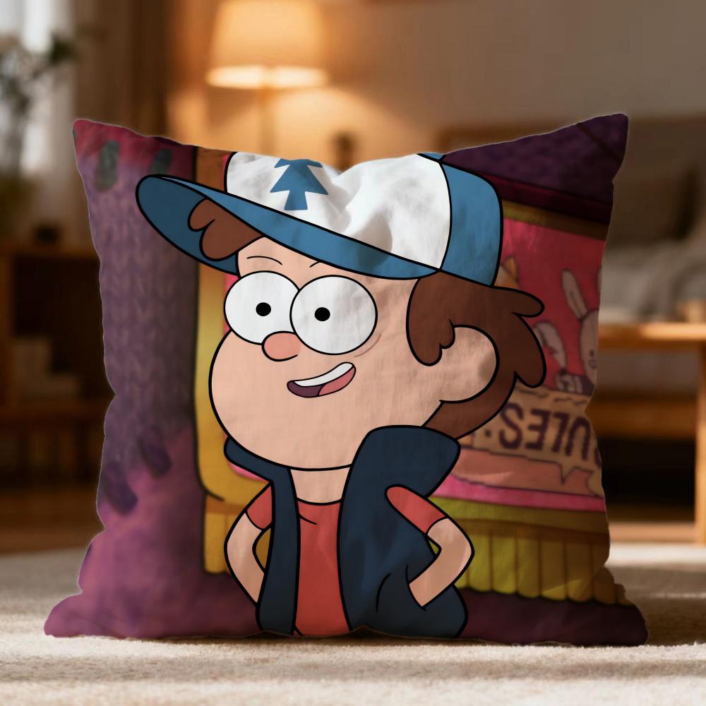 Hot GGravity Fallses Cushion Cover Soft Washable Pillow Case Multi-Scene for Couch Bed Travel Office Use