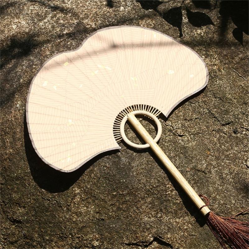 Ginkgos Rice Paper Fan Chinese Styles Hand Fan Handheld Cooling Fan for Wedding Party Dance Photo Props Home Decorations