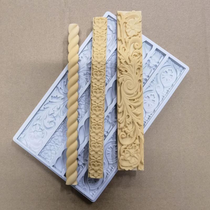 Embossed Twist Rope Modeling Silicone Mold Braided Pattern Cake Rim Decoration DIY Cake Baking Tool Strip Lace Decoration Molds