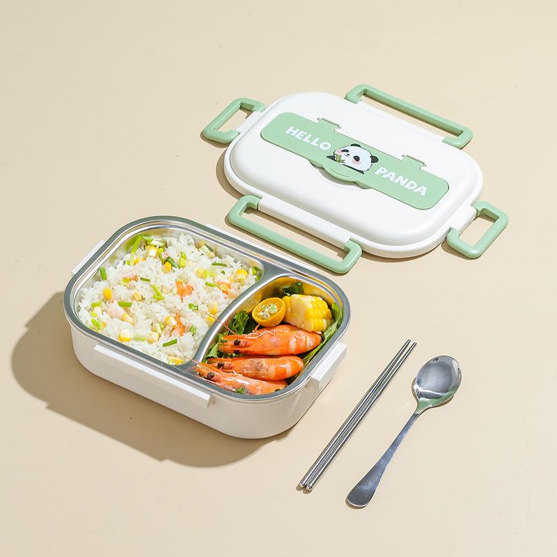 

304 Stainless Steel Portable Insulated Lunch Box, Leak-Proof & Microwave Safe for Students and Office Workers
