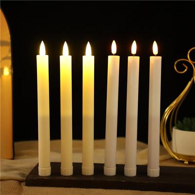 LED Christmas Candle Light with Vertical Stripes for Wedding, Party, and Birthday Decorations