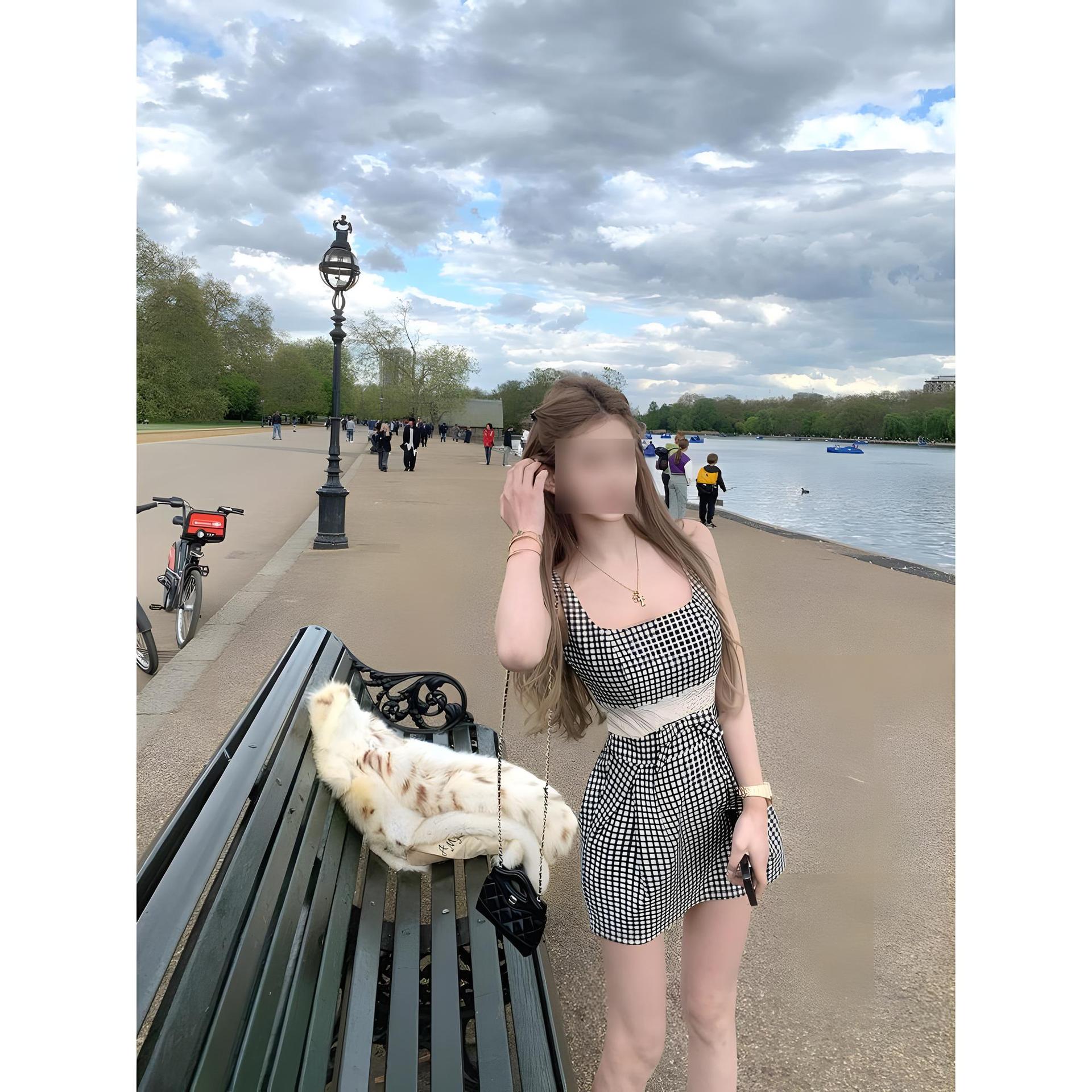 

Женская летняя дизайнерская юбка с кружевной вставкой и бантом, новый шарм, стиль девушки, элегантное платье в клетку с квадратным вырезом XL- (recommended 110-60kg)