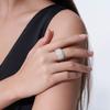 Eleganter mehrreihiger Pavé-Ring 925er Sterlingsilber Premium Moissanit Breites Band Modeschmuck für Damen & zum Verschenken