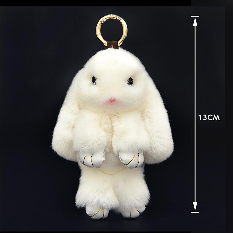 Cute Natural Rabbit Fur Pom Bunny Women Fluffy Rabbits On Bag Car Trinket Jewelry Wedding Party Toy Gift Bag Charm
