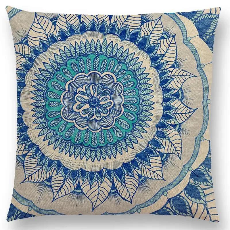 Mandalas Druck Kissenbezug Boho Stil Blume Hoffnung Bunt Wahre Seele Leben Lachen Lieben Freigeist Traum Floral Kissenbezug