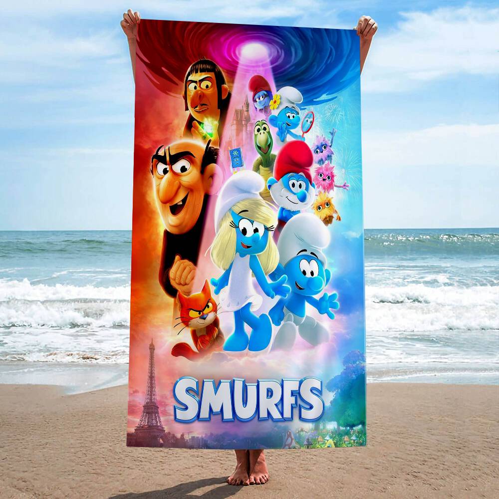 Cartoon S-Smurfs Big Microfiber Beach Towels Quick Dry Towel Sand Beach Towels Pool Towel for Travel Swim Pool Yoga