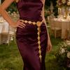 Blingbling Waist Belt Stylish Carved Floral Waist Chain Belt Elaborate Chain Belly Chain for Wedding Waist Chain