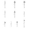 Creative 304 Stainless Steel Teaspoon Japanese Style Tableware Fruit Fork Hammer Pattern Design Dessert Spoon