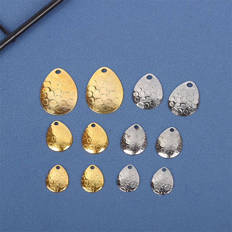20Pcs Fishing Spinner Blades Metal Waterdrops Shape Spoons Plaice For Tackle Craft Bait Tool Lure Diy Hard Bait Accessories